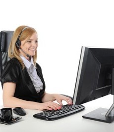 Woman on a Computer - Distribution Software